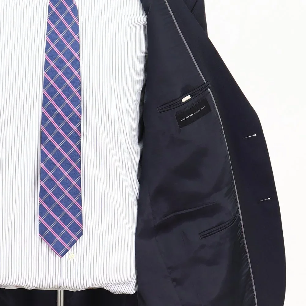 Marc Anthony 50R Navy Solid 2-Button Sport Coat Blazer Jacket V038